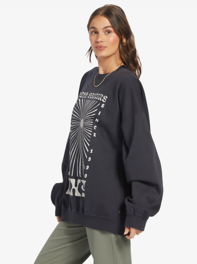 Roxy Lineup Oversized Crew Neck Hoodie | 08726-ISZD