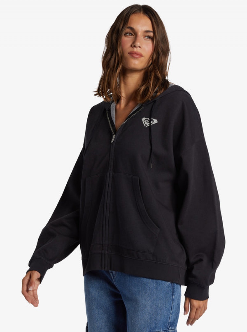 Roxy Lineup Oversized Zip-Up Hoodie | 45619-ECOU