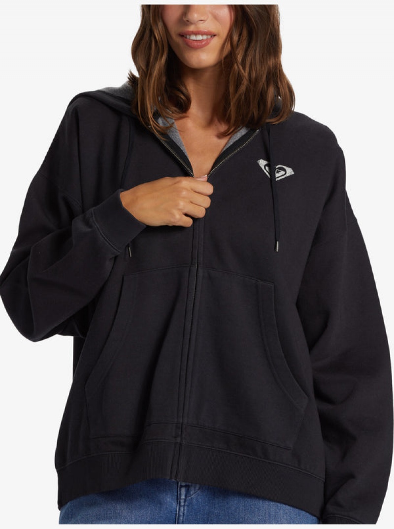 Roxy Lineup Oversized Zip-Up Hoodie | 45619-ECOU