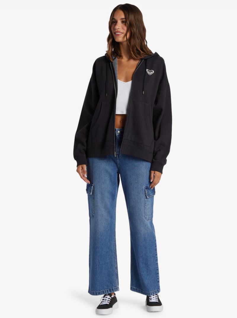 Roxy Lineup Oversized Zip-Up Hoodie | 45619-ECOU