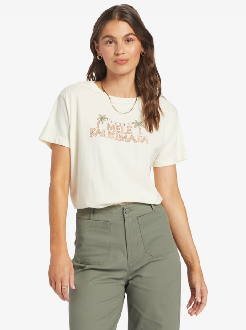 Roxy Mele Tiki Boyfriend T-shirts | 39142-UJPK