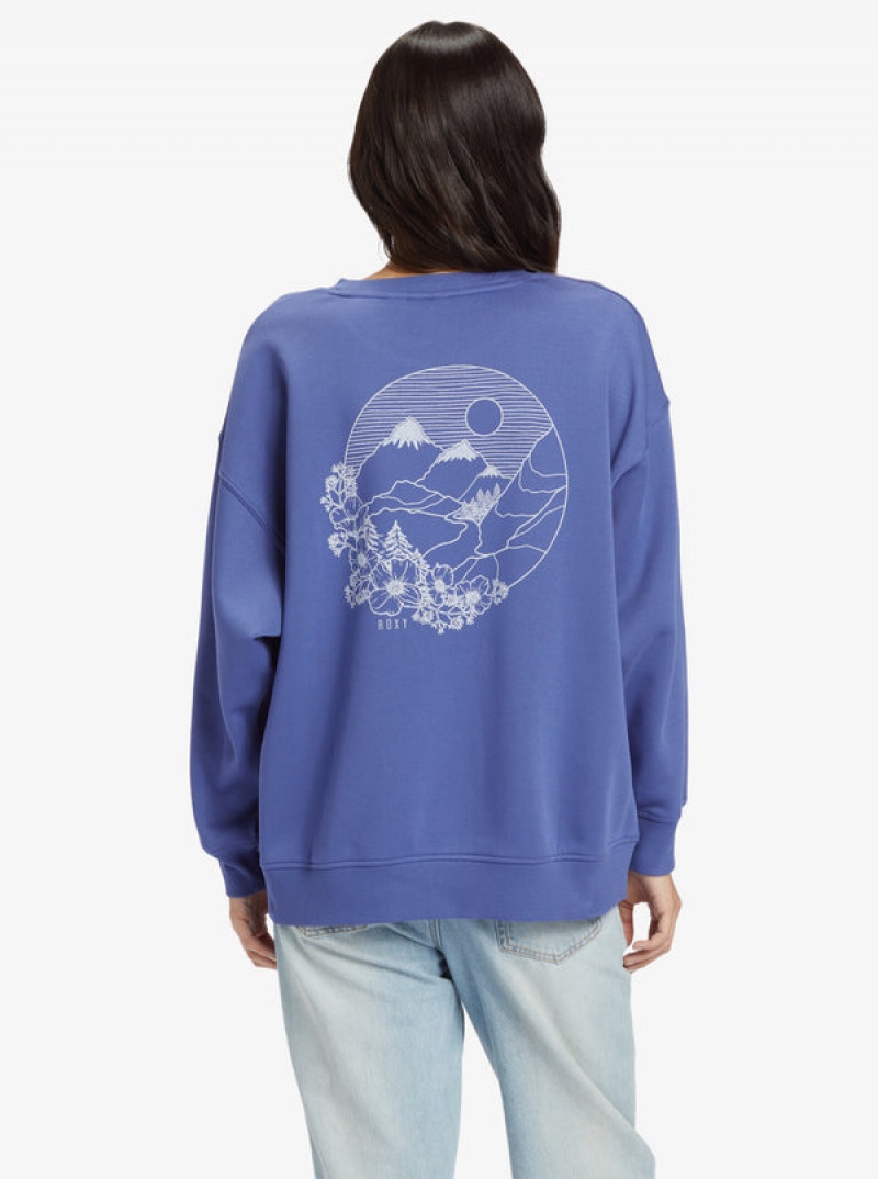 Roxy Morning Hike Crew Neck Hoodie | 12853-WVQU