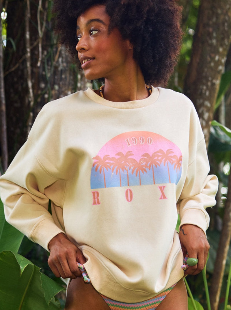 Roxy Morning Hike Crew Neck Hoodie | 18734-KVTC