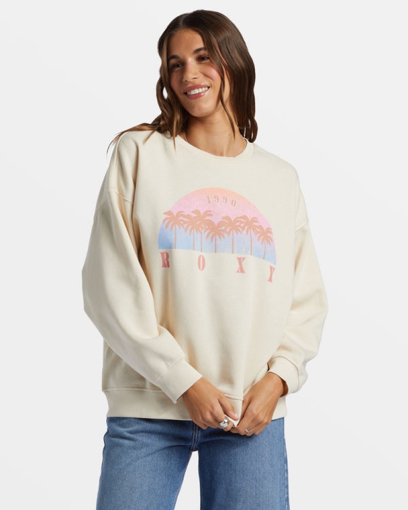 Roxy Morning Hike Crew Neck Hoodie | 18734-KVTC