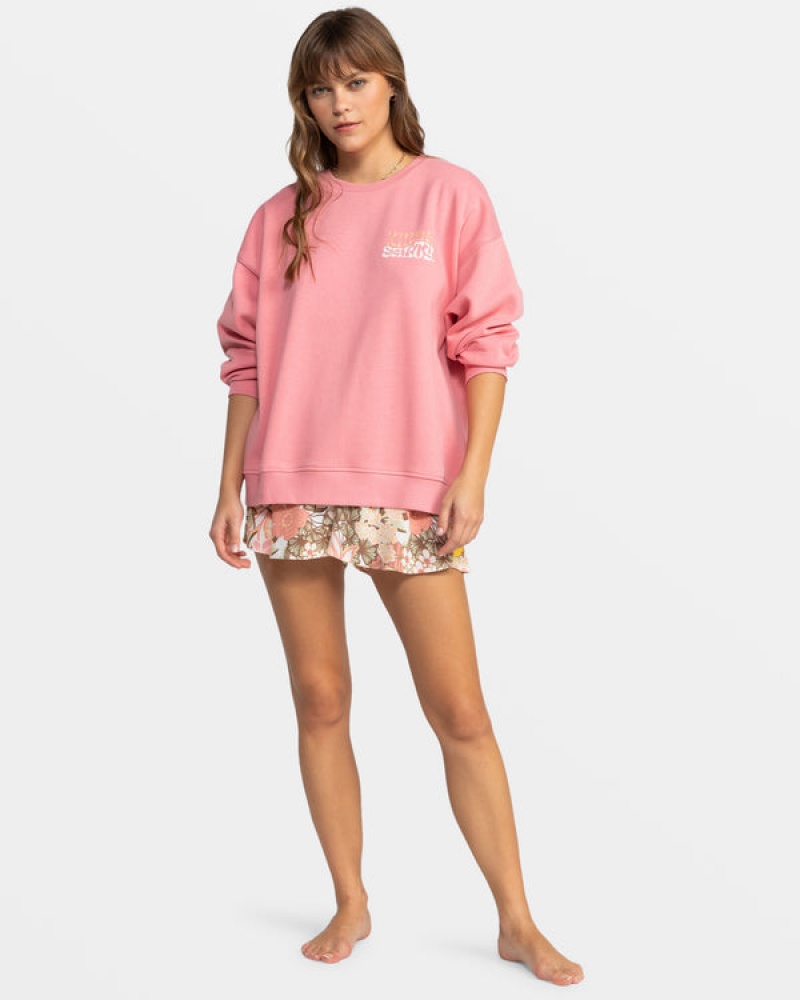 Roxy Morning Hike Crew Neck Hoodie | 21805-TLKE