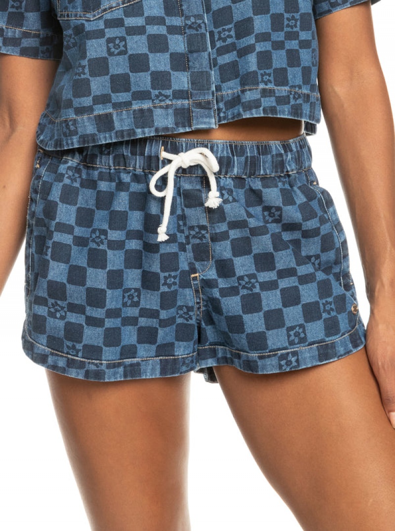 Roxy New Impossible Printed Denim Kurze Hose | 97526-HEFC