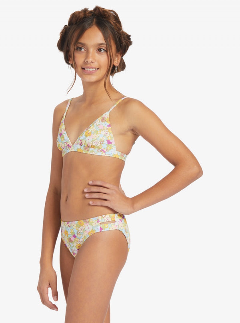 Roxy Nostalgic Seaside Two Piece Triangle Set Bademode Mädchen | 98072-VLAK