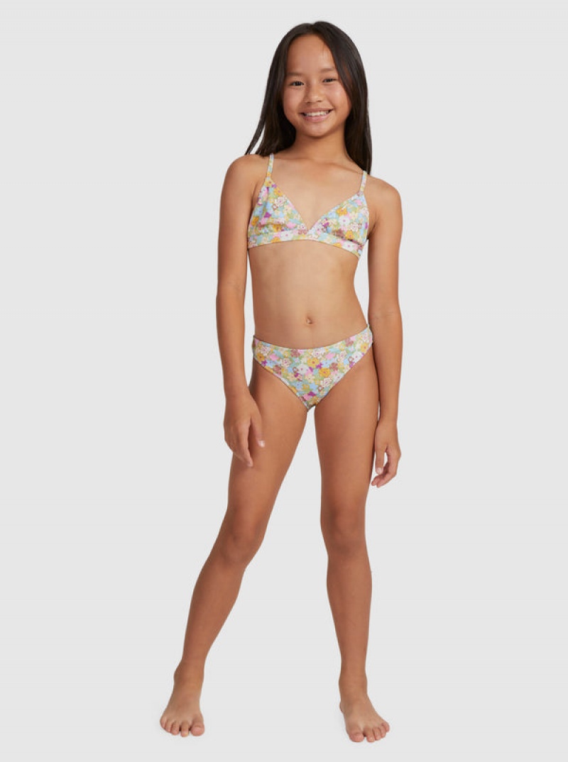 Roxy Nostalgic Seaside Two Piece Triangle Set Bademode Mädchen | 98072-VLAK