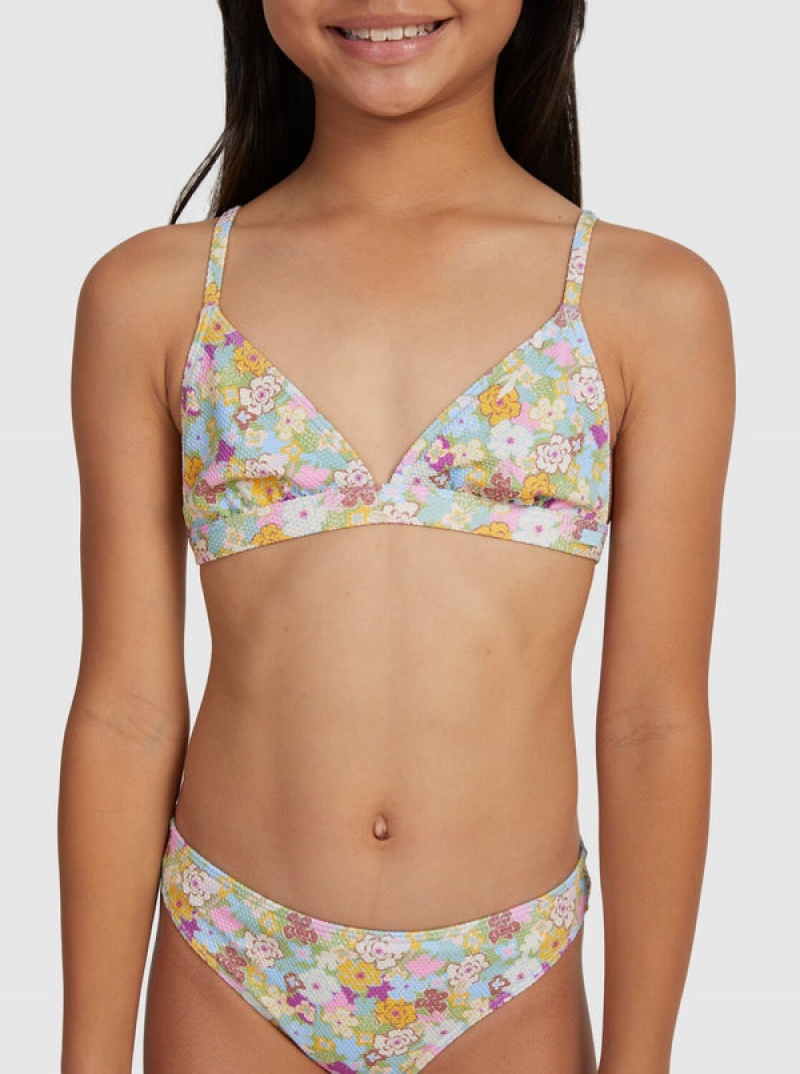 Roxy Nostalgic Seaside Two Piece Triangle Set Bademode Mädchen | 98072-VLAK