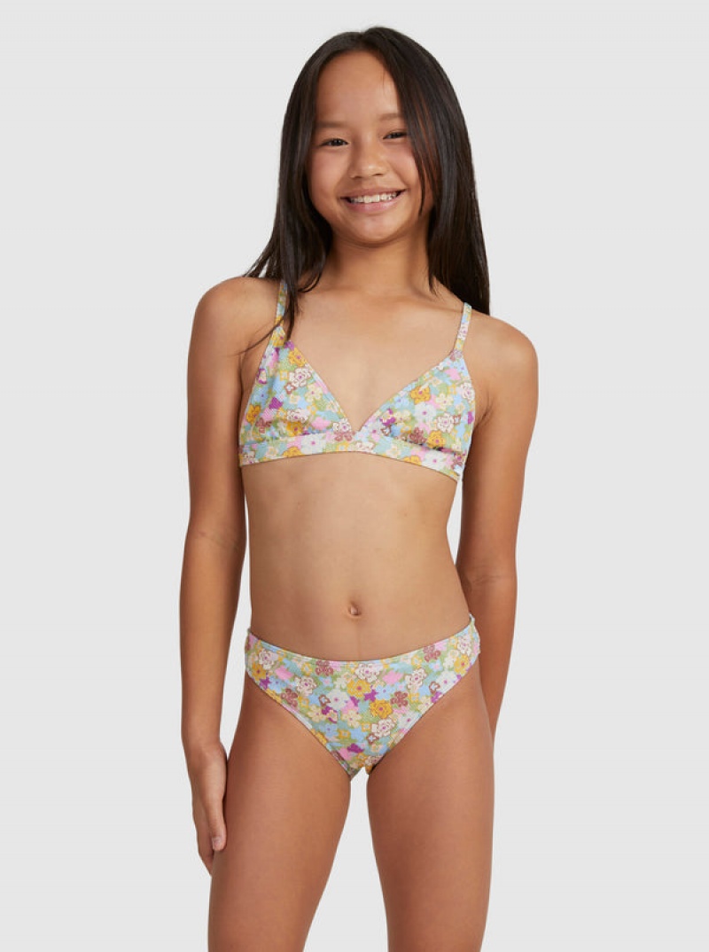 Roxy Nostalgic Seaside Two Piece Triangle Set Bademode Mädchen | 98072-VLAK