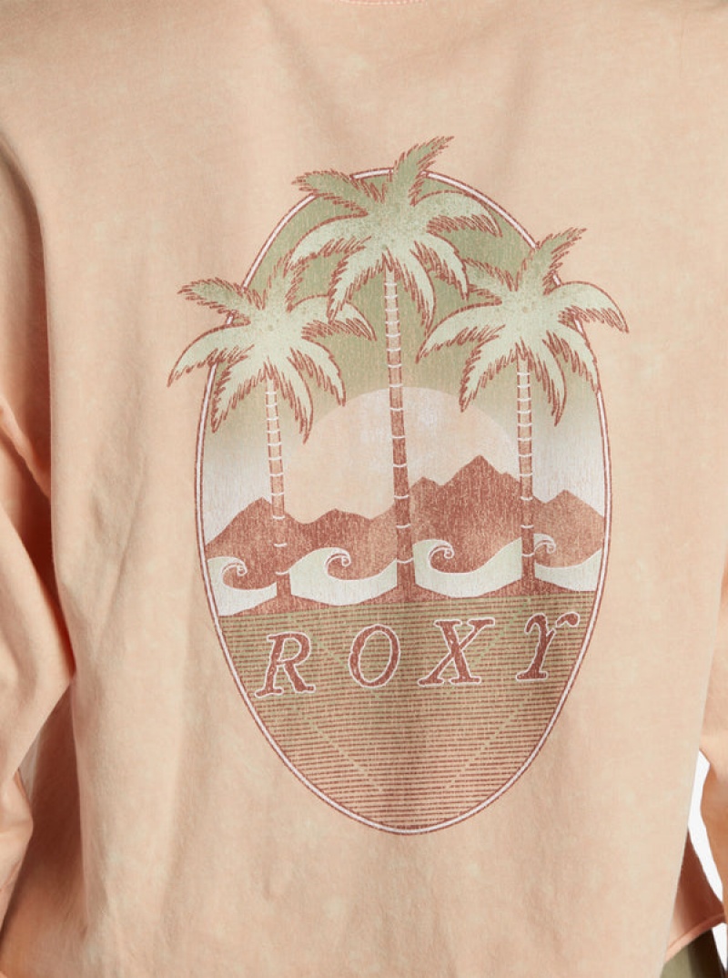 Roxy Palm Arcana Cropped Oversized Long Sleeve Hoodie | 19248-EGDW