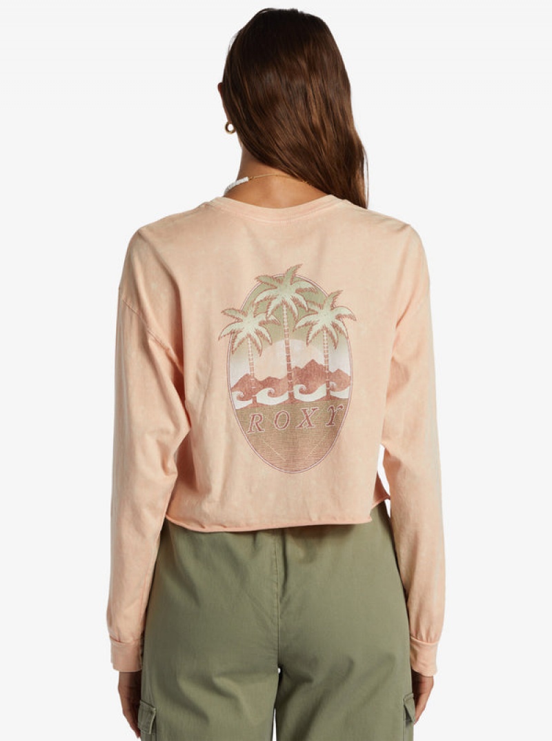 Roxy Palm Arcana Cropped Oversized Long Sleeve Hoodie | 19248-EGDW