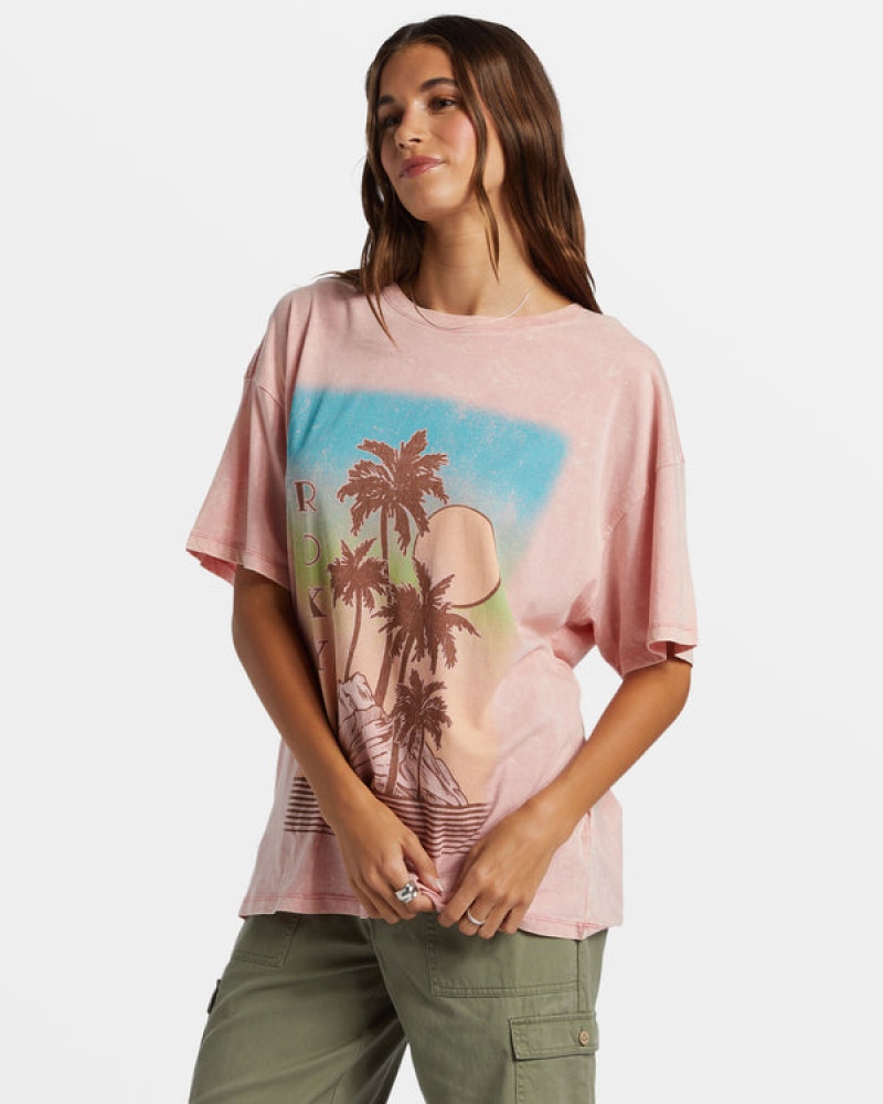 Roxy Palm Springs Oversized T-shirts | 98403-AVMP