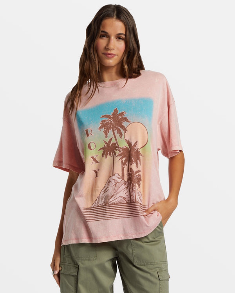 Roxy Palm Springs Oversized T-shirts | 98403-AVMP