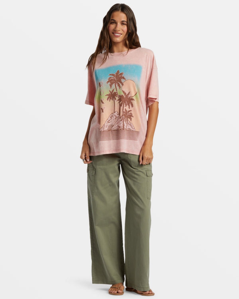 Roxy Palm Springs Oversized T-shirts | 98403-AVMP