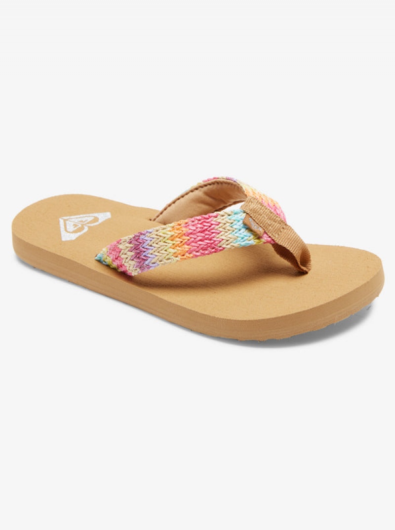 Roxy Porto Raffia Flip Flops Mädchen | 50927-GTOF