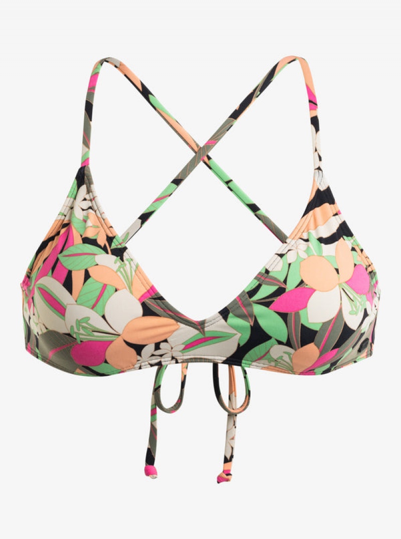 Roxy Printed Beach Classics Riemchen Bra Bikinioberteile | 15843-KEVZ