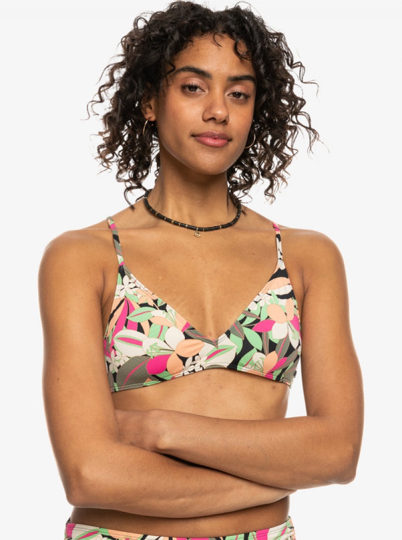 Roxy Printed Beach Classics Riemchen Bra Bikinioberteile | 15843-KEVZ