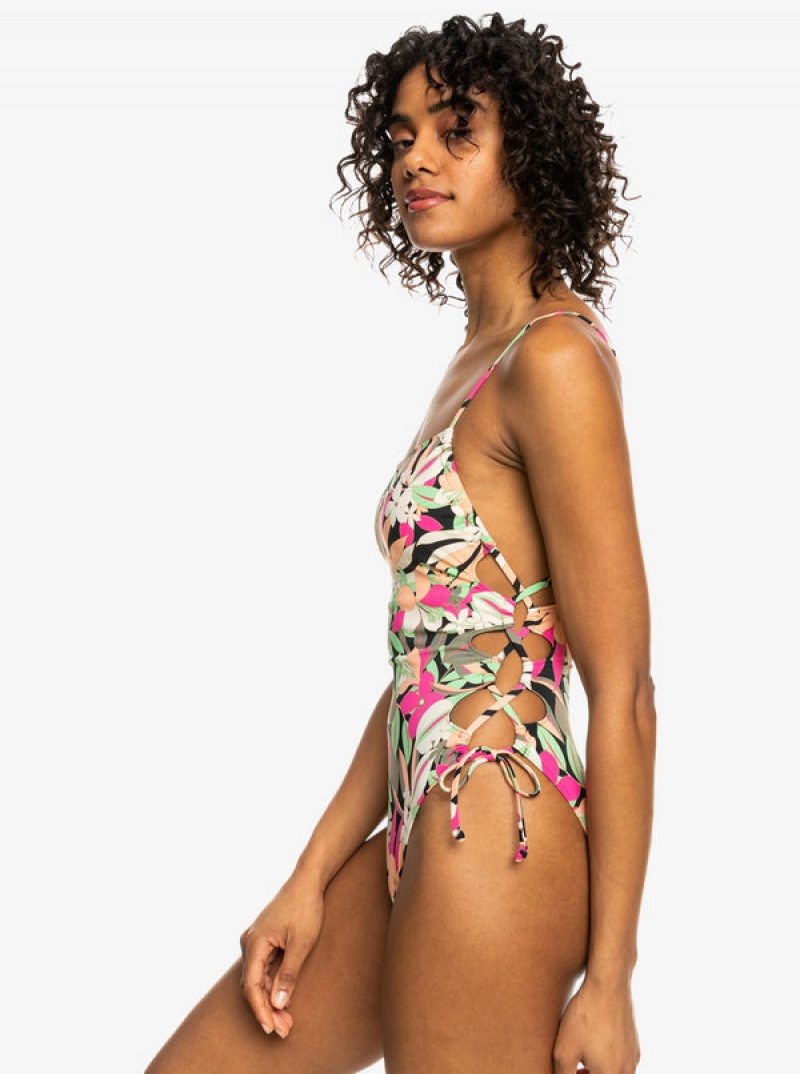 Roxy Printed Beach Classics Spitze Up One-Piece Badeanzüge | 37894-URJH