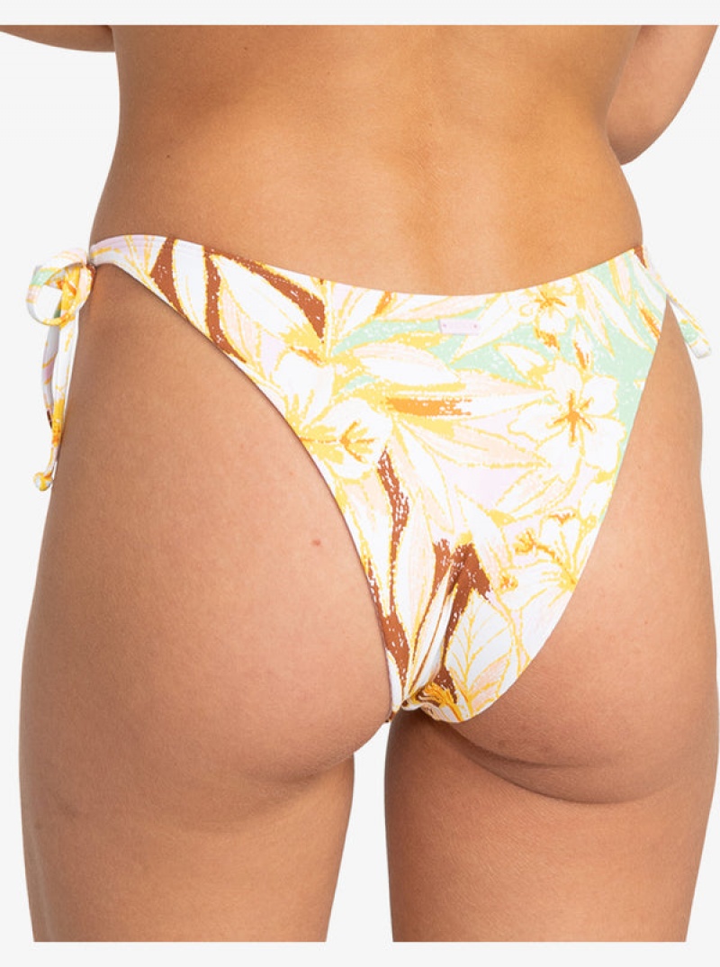 Roxy Printed Beach Classics Tie Side High Leg Cheeky Bikinihosen | 01986-WXJZ