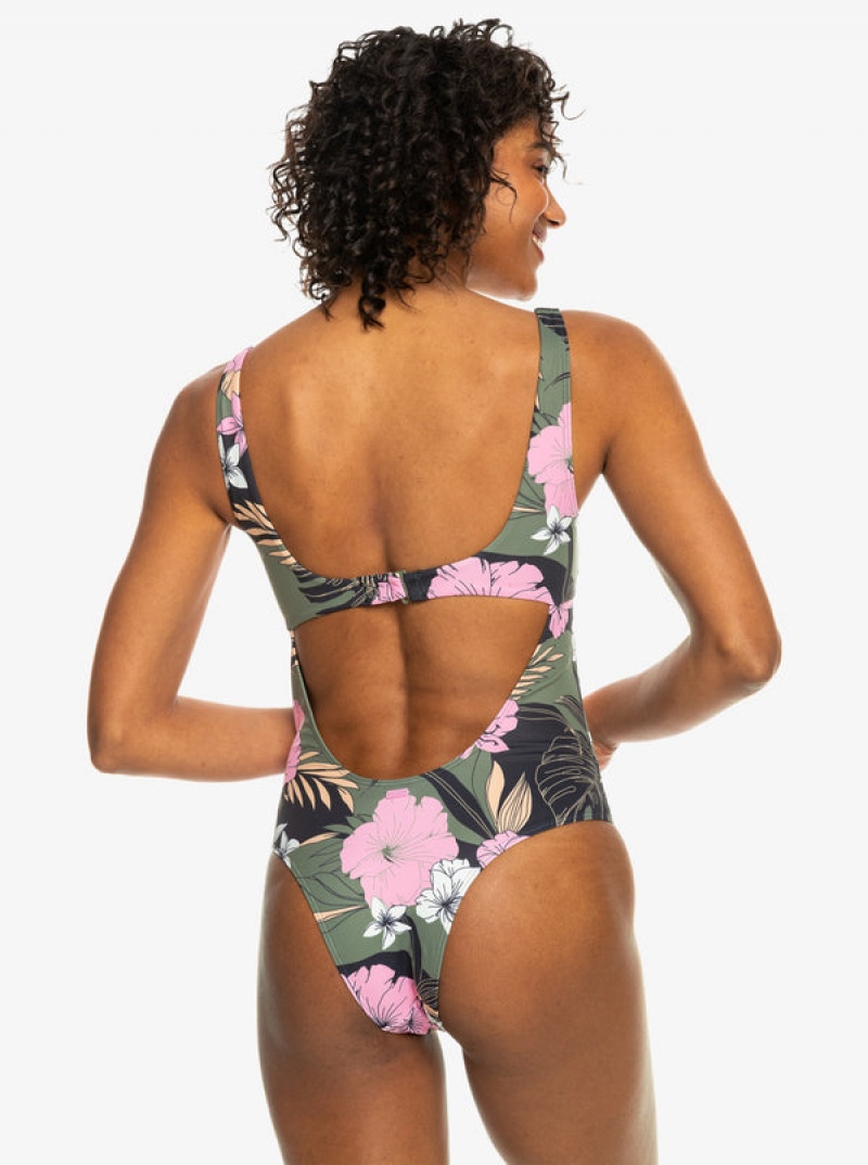 Roxy Pro The Double Line One-Piece Badeanzüge | 70453-EXSA