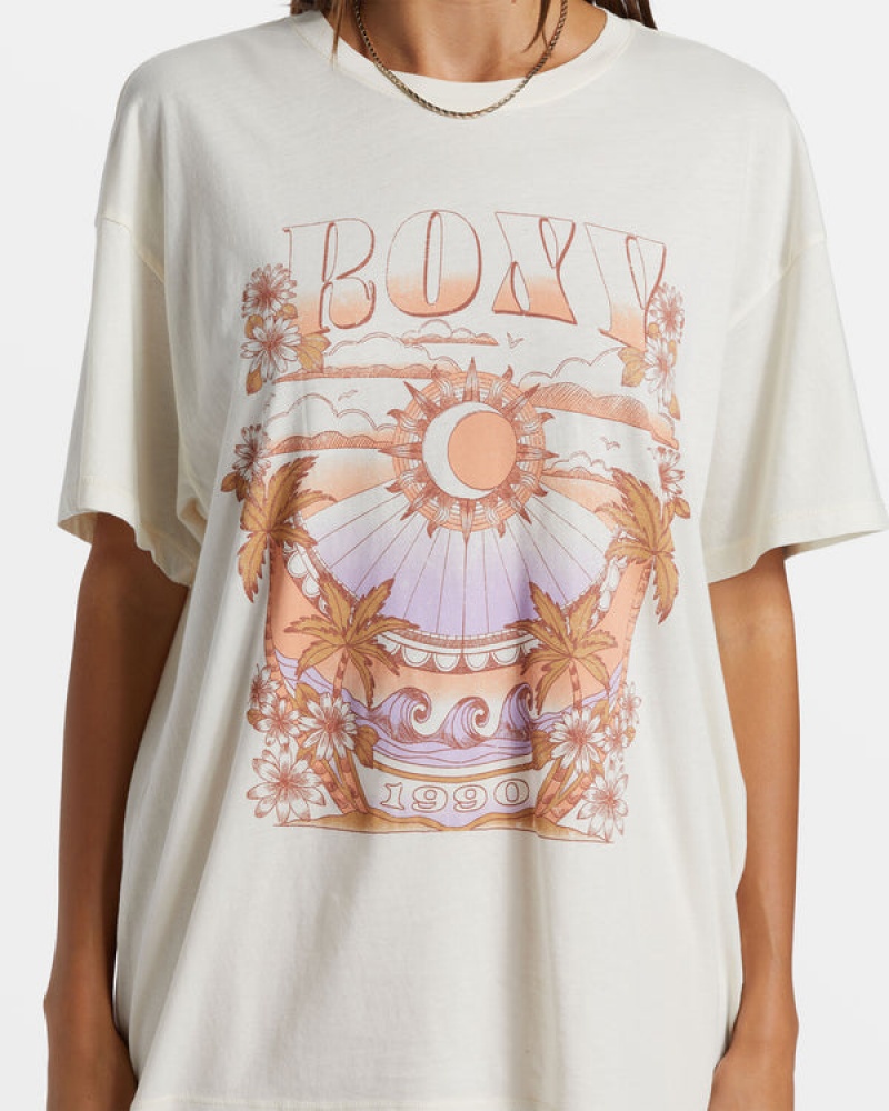 Roxy Star Chart Oversized Boyfriend T-shirts | 48950-BSTM