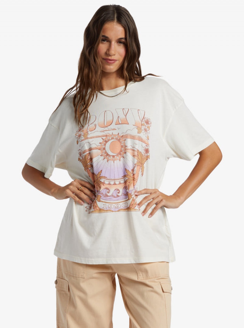 Roxy Star Chart Oversized Boyfriend T-shirts | 48950-BSTM