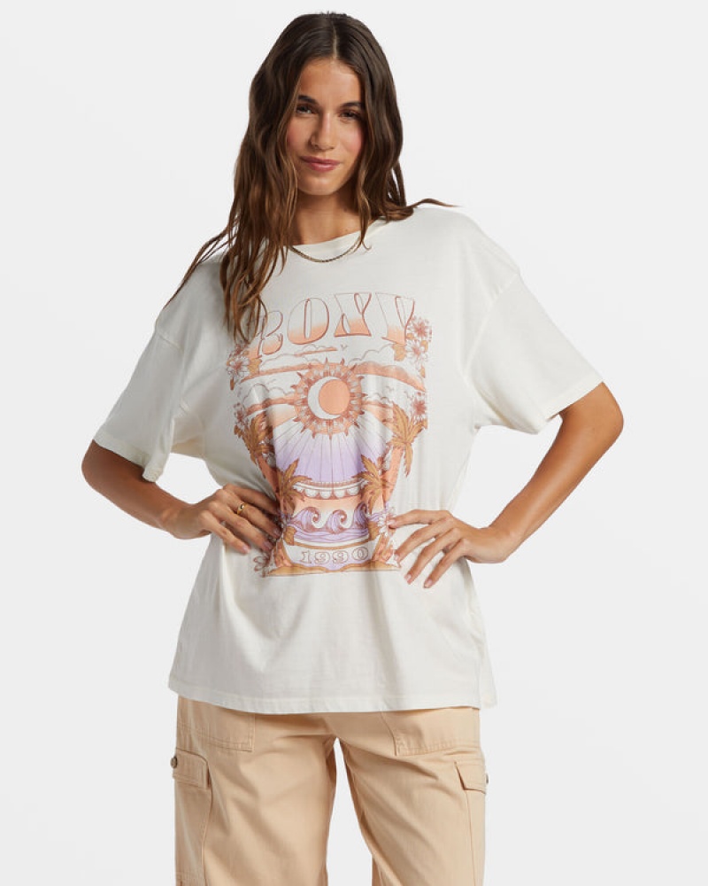 Roxy Star Chart Oversized Boyfriend T-shirts | 48950-BSTM