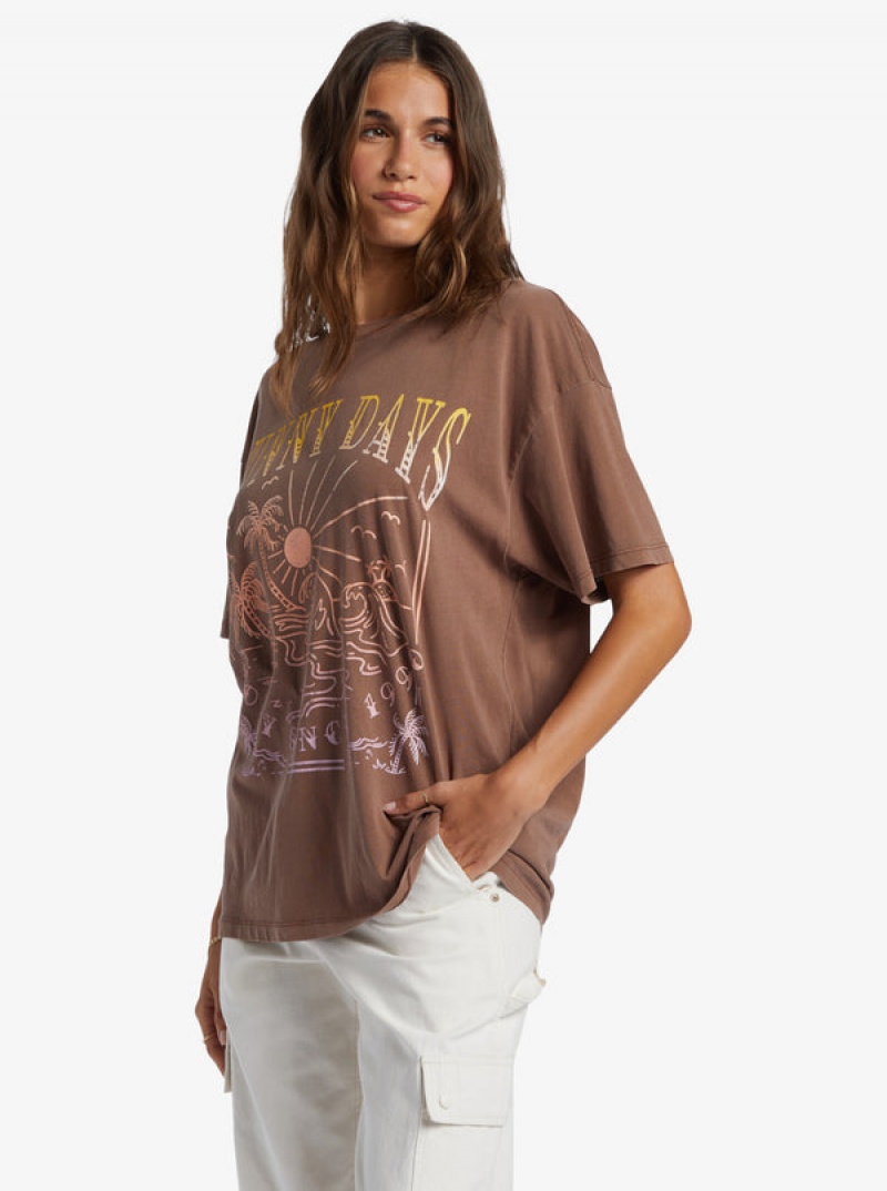 Roxy Sunny Days Oversized Boyfriend T-shirts | 68341-QKOY