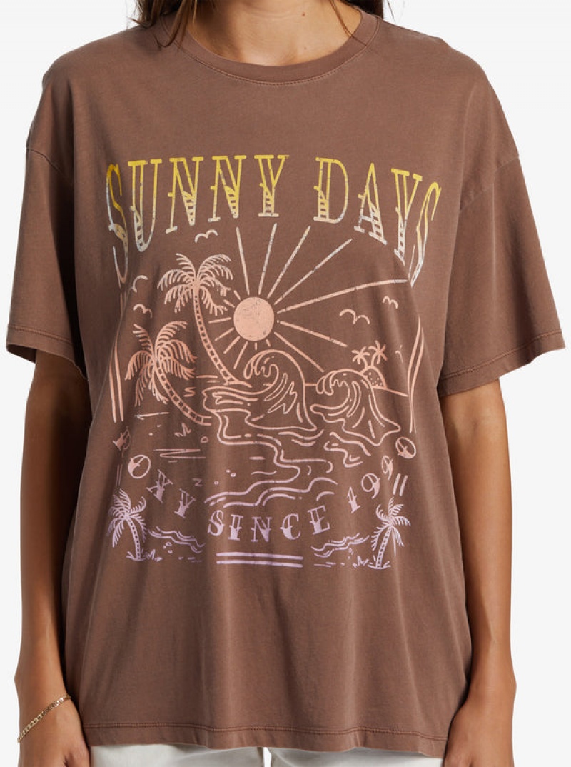 Roxy Sunny Days Oversized Boyfriend T-shirts | 68341-QKOY