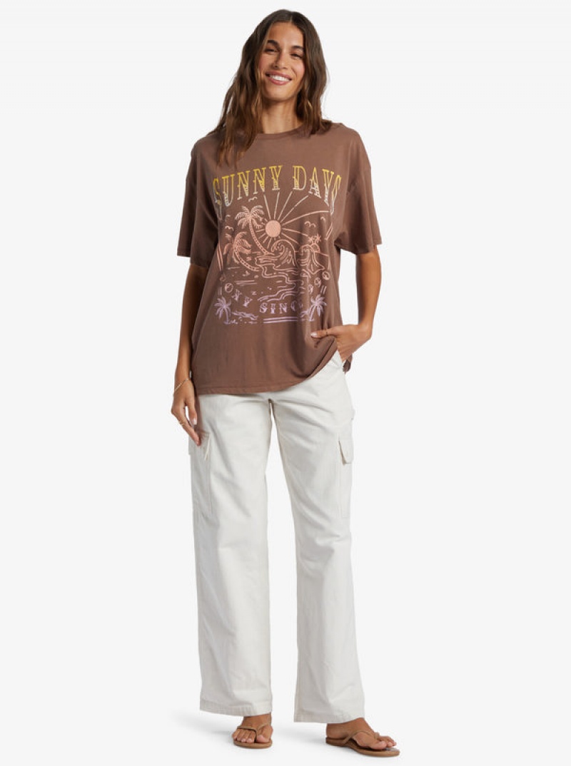 Roxy Sunny Days Oversized Boyfriend T-shirts | 68341-QKOY