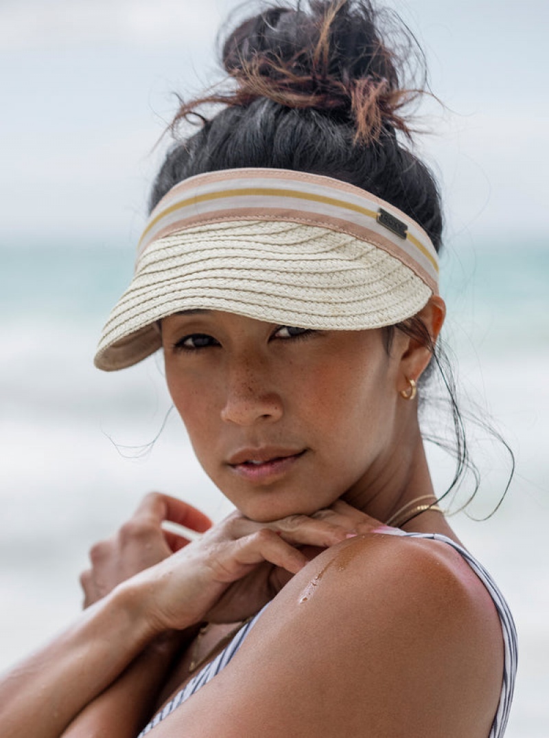 Roxy Sunny Morning Straw Visor Hüte | 70486-PMNZ