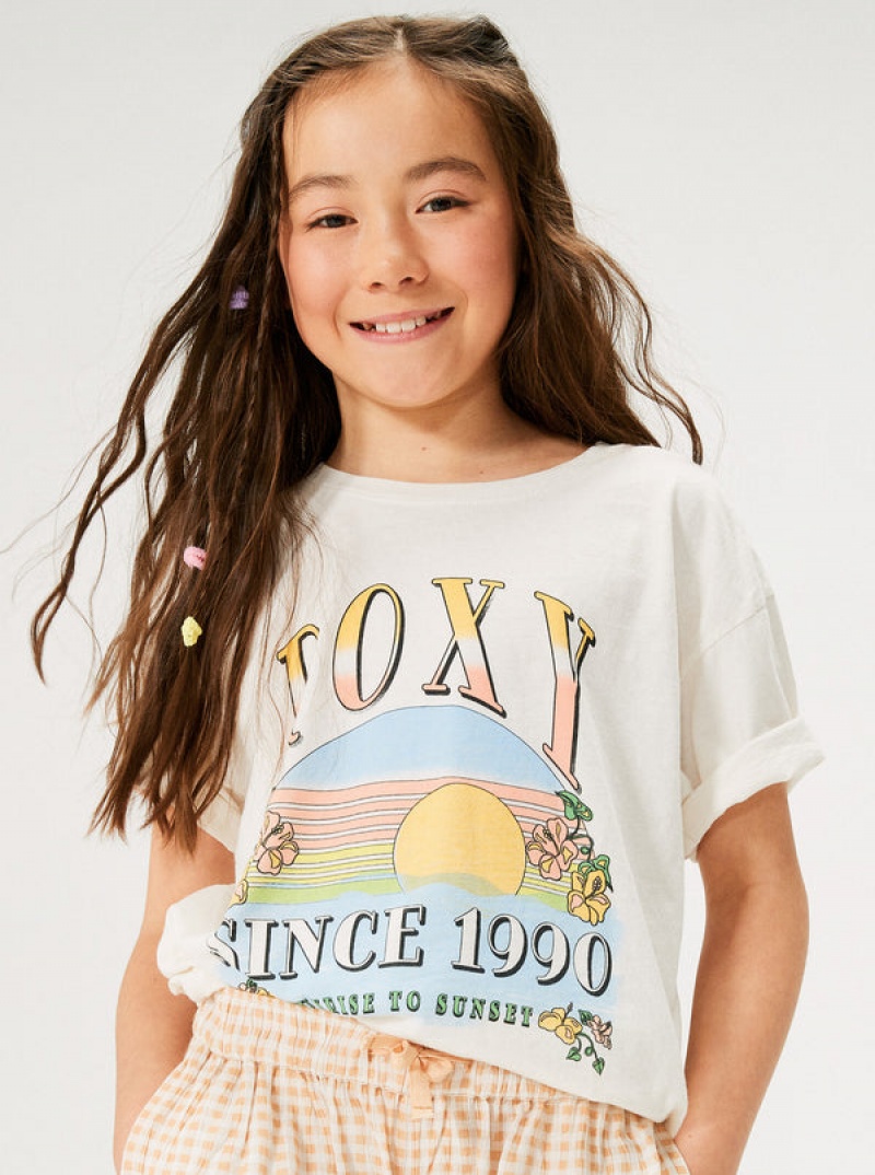 Roxy Sunrise To Sunset Oversized Boyfriend T-shirts Mädchen | 93572-PCSH