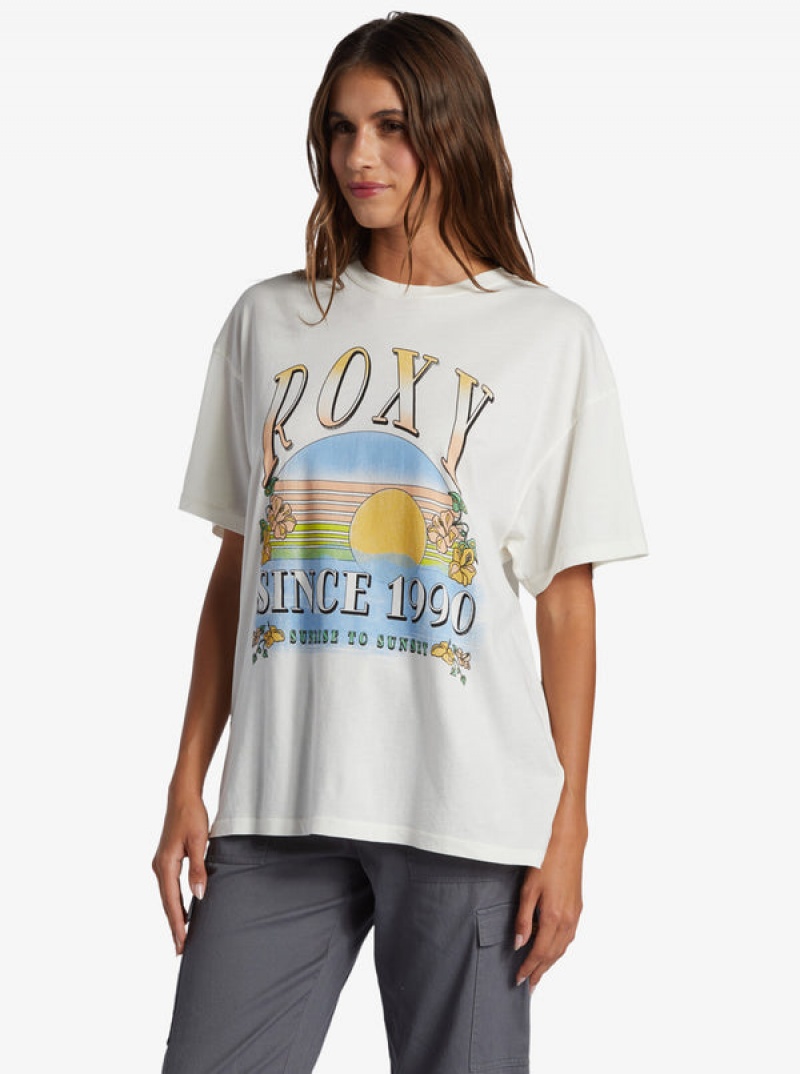 Roxy Sunrise To Sunset Oversized Boyfriend T-shirts | 30862-UVDC