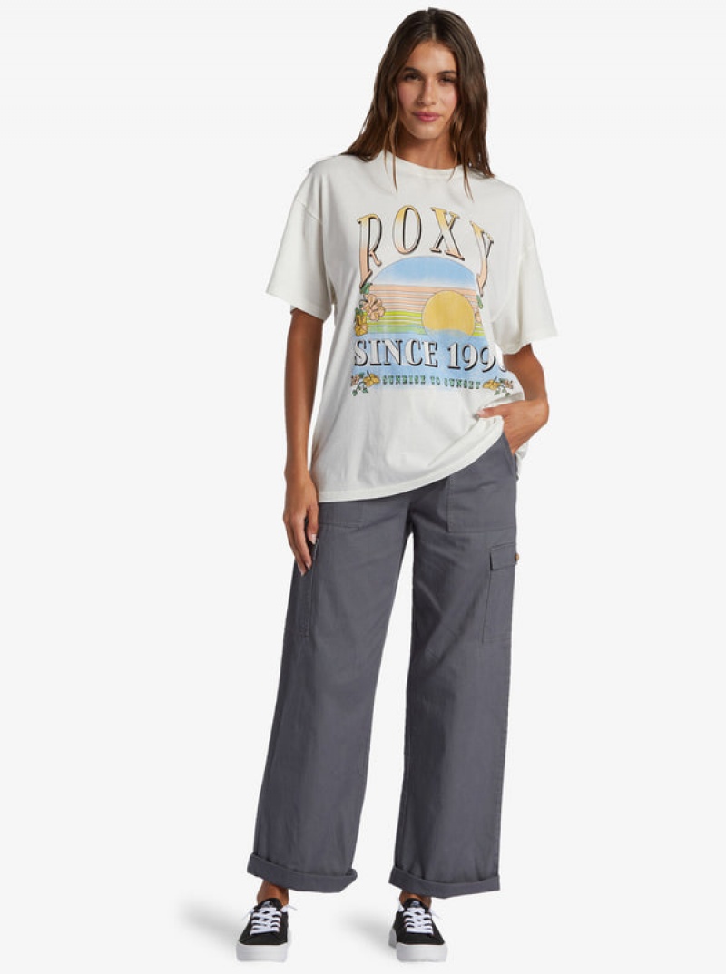 Roxy Sunrise To Sunset Oversized Boyfriend T-shirts | 30862-UVDC