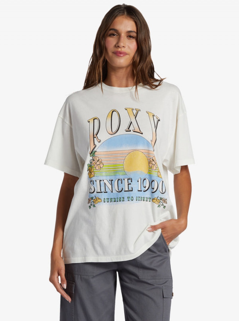 Roxy Sunrise To Sunset Oversized Boyfriend T-shirts | 30862-UVDC