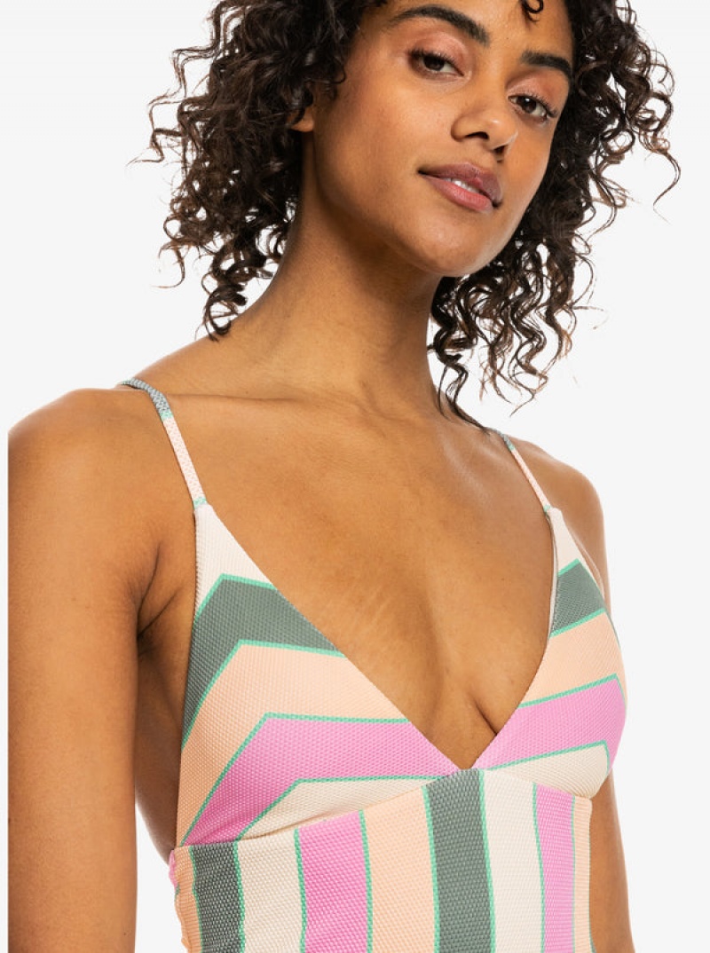 Roxy Vista Stripe One-Piece Badeanzüge | 19806-CUTI