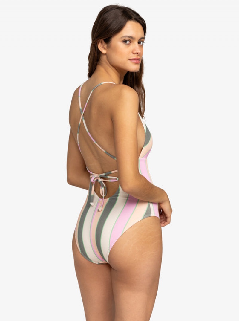 Roxy Vista Stripe One-Piece Badeanzüge | 19806-CUTI