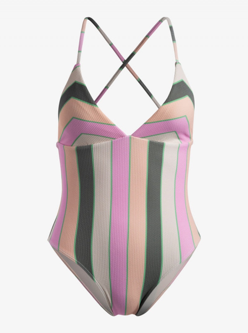 Roxy Vista Stripe One-Piece Badeanzüge | 19806-CUTI