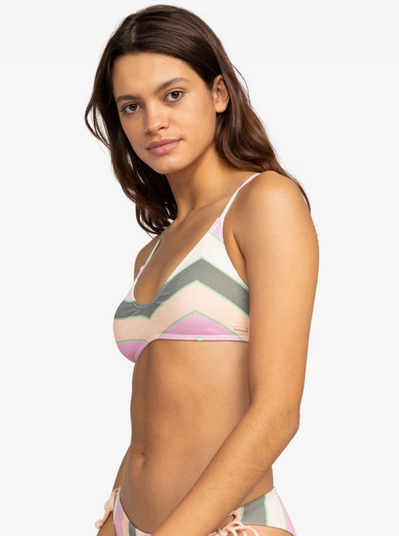 Roxy Vista Stripe Riemchen Bra Bikinioberteile | 45728-QTPW