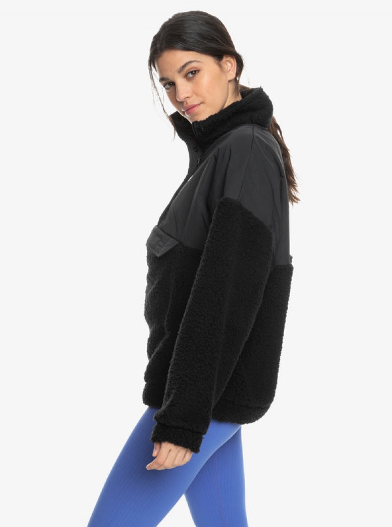 Roxy Waves Of Warmth Half-Zip Mock Neck Fleece Hoodie | 74162-EYGZ