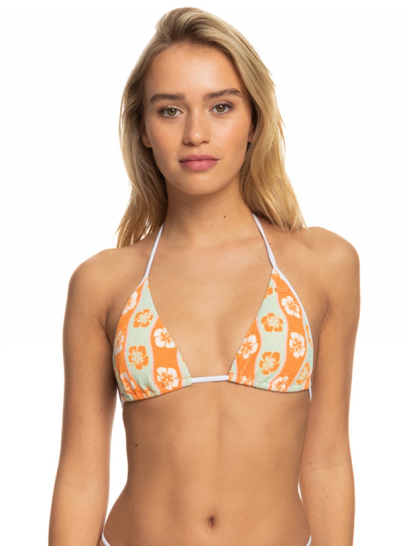 Roxy Wavy Babe Tiki Tri Bikinioberteile | 10394-WVTA