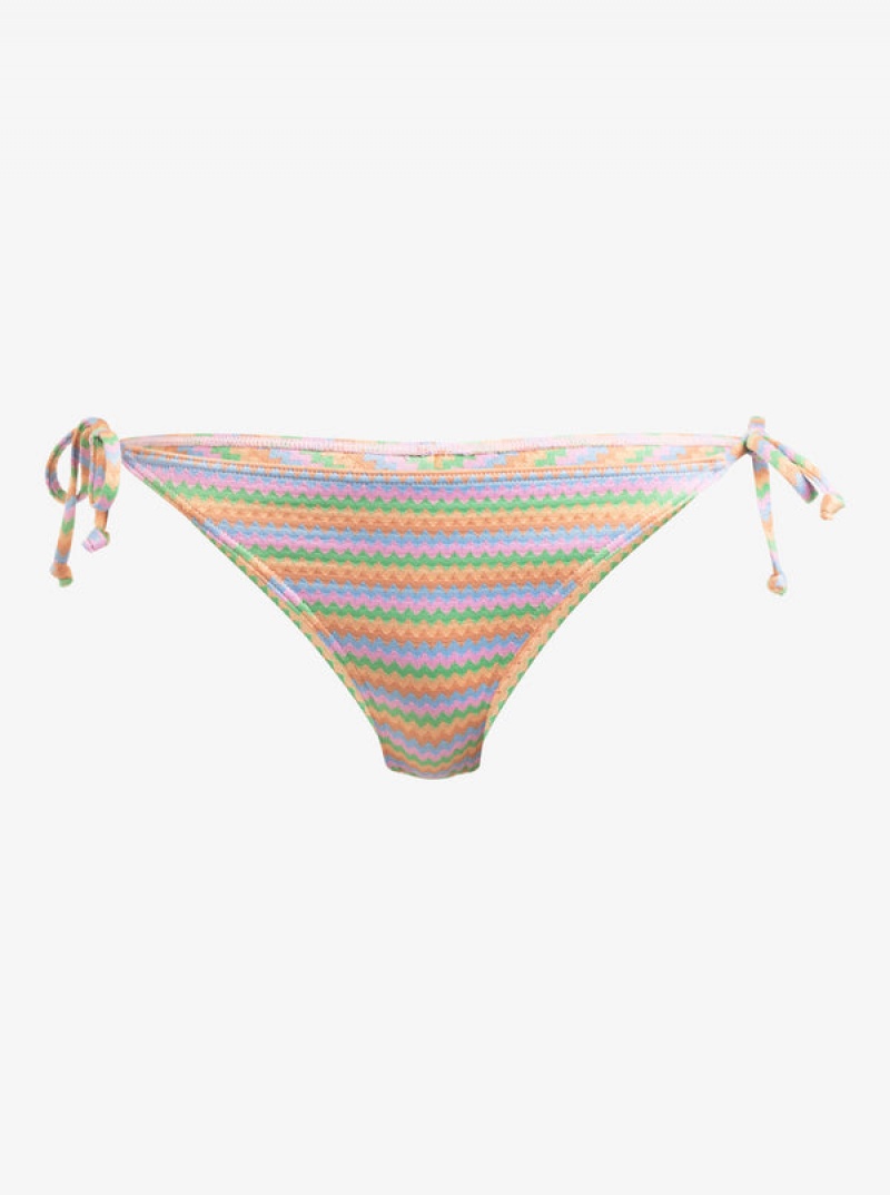 Roxy Wavy Stripe Cheeky Side-Tie Bikinihosen | 85493-BFDC