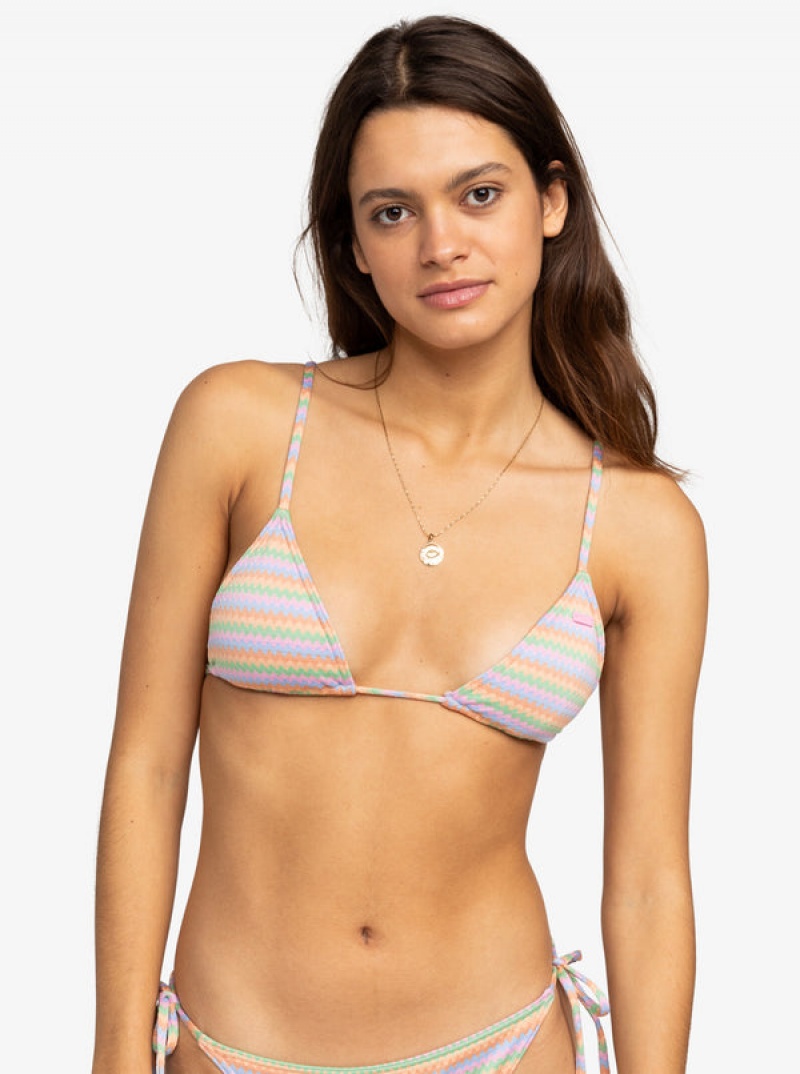 Roxy Wavy Stripe Mini Tiki Triangle Bikinioberteile | 73916-ZJVC