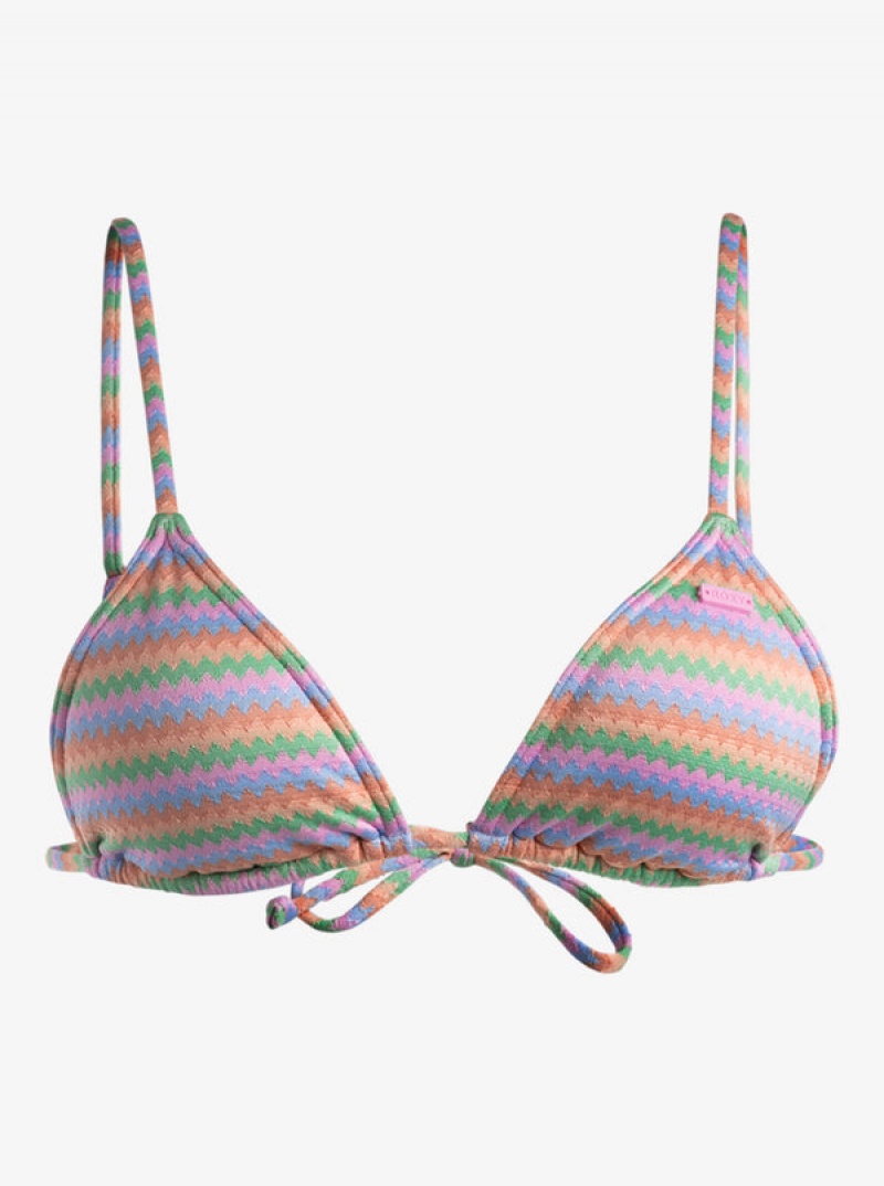 Roxy Wavy Stripe Mini Tiki Triangle Bikinioberteile | 73916-ZJVC