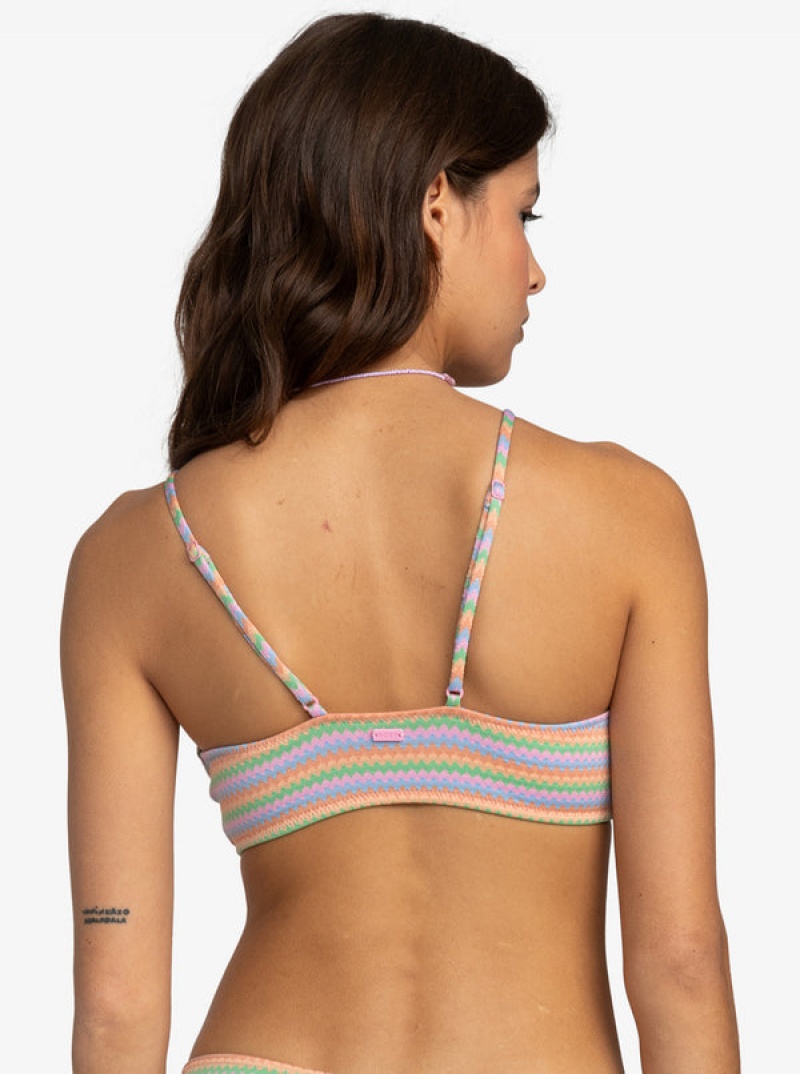 Roxy Wavy Stripe Mode Bralette Bikinioberteile | 26873-JTUQ