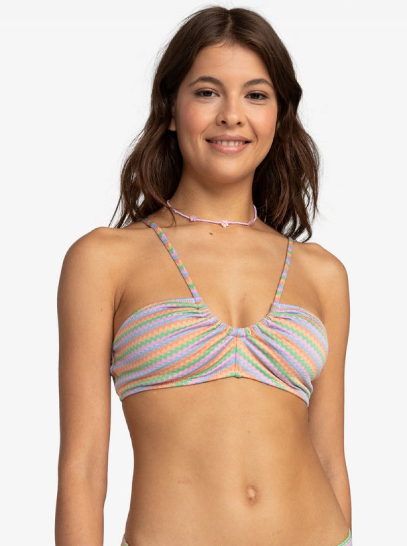 Roxy Wavy Stripe Mode Bralette Bikinioberteile | 26873-JTUQ