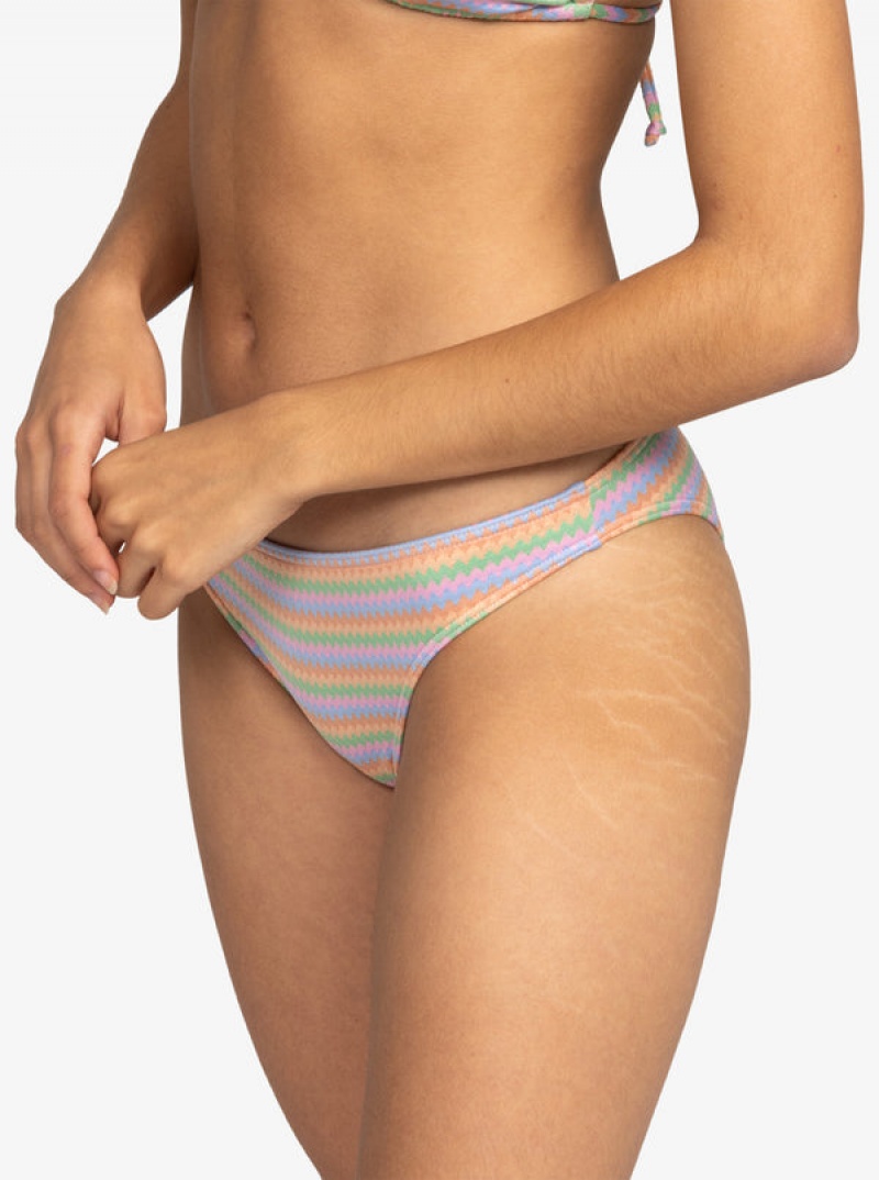 Roxy Wavy Stripe Moderate Bikinihosen | 91870-FQAP