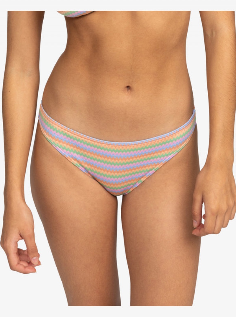 Roxy Wavy Stripe Moderate Bikinihosen | 91870-FQAP